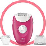 Normadia Silk-Épil 3 3276 Smartlight 2'li Kablolu Epilatör Ahududu Pembe - Ahşap