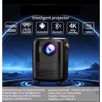 Normadia Siyah T11 Projeksiyon Ev Sineması Bluetooth Wi-Fi Android Tv 4K 1080P Hoparlör - Ahşap