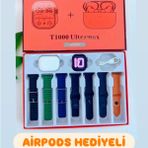 Normadia T 1000 Ultra Max Akıllı Saat ve Kulaklık Hediye Seti - Seçenek 1 - Altın