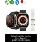 Normadia T800 Ultra 45MM Akıllı Saat, Gümüş Kasa, 1.99 Inç, Tüm Telefonlarla Uyumlu - Seçenek 1 - Ahşap