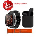 Normadia T800 Ultra Akıllı Saat ve Kablosuz Kulaklık Seti, Çok Yönlü Uyumluluk - Seçenek 1 - Ahşap
