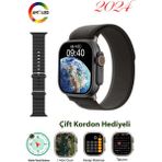 Normadia V9 Ultra 2 Amoled Akıllı Saat, Çift Kordonlu, Takipli, 2024 Son Model - Seçenek 1 - Ahşap