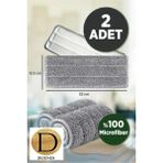 Normadia Yedek Mikrofiber Bezleri, 33X12,5 Cm, Tablet Mop Için 2 Adet - Altın - Gri - Seçenek 1