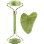 Normadia Yeşim Face Roller ve Gua Sha Seti, Cilt Sıkılaştırıcı ve Rahatlatıcı - Ahşap