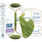 Normadia Yeşim Taşı Face Roller ve Gua Sha Seti, Doğal Taş, Sertifikalı - Ahşap