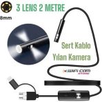 Normadia Yılan Kamera 3 Lens, 2m Sert Kablo, Güçlü Görüntü ve Dayanıklılık - Seçenek 1