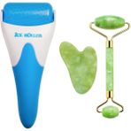 Normadia Yüz Bakım Seti: Gua Sha ve Ice Roller ile Ferahlatıcı Masaj - Ahşap - Ceviz