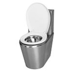 Normo Paslanmaz Çelik Engelli S Çıkışlı Rezervuar Taharet Çubuksuz 370x700x800 mm Klozet