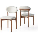 Norte Ahşap Salon Mutfak Sandalyesi 4 Lü Set - Ceviz