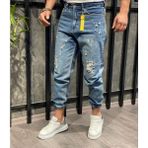North Fashion Erkek Paçası Lastikli Likralı Boyfriend Jogger Kot Pantolon - 36 - 10M-Mavi