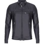 North Fashion NorthFashion Erkek Siyah Deri Mont Ceket Iç Cepli Omuz Çizgili Model - 5-Siyah - 2XL