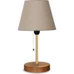 North Home Konik Kumaş Başlıklı Abajur Yatak Odası Gece Lambası Salon Aydınlatma Kahve