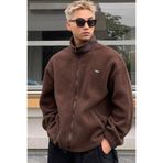 North London Erkek Oversize Peluş Önü Fermuarlı İçi Polarlı Sweatshirt
