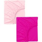 North Online 2 Adet 70 x 120 x 20 cm Lastikli Penye Kumaş Bebek Çarşafı - Fuşya - Pembe - 70 x 120 cm