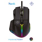 North Ragnarok PMW3389 RGB 12.800 Dpı Profesyonel Makrolu Oyuncu Mouse siyah