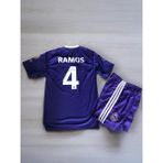 North Stand Real Madrid 2017 Cardiff Final Sergio Ramos Çocuk Forması - 10 - 11 Yaş - Mor