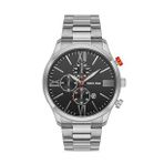 North West NW-2143-B Siyah Kadran Gümüş Kordon Analog Çelik Kordon Erkek Kol Saati