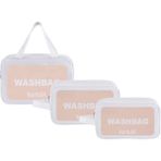 NorthAK Şeffaf Seyahat Makyaj Çantası3’lü Set - Kozmetik ve Makyaj Çantası Büyük Boy Washbag Siyah - Beyaz