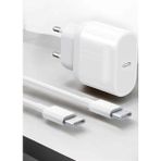 Northcity 15W/15W Pro Max Uyumlu Hızlı Şarj Adaptörü ve Kablosu - iPhone 15/15 Pro Max Için Güvenli Şarj - Adaptör ve Kablo - Beyaz