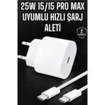 Northcity Güç Adaptörü ve Kablosu Şarj Aleti 15/15 Pro Max Uyumlu Hızlı Şarj - iPhone 15 Hızlı Şarj Çözümü - Type-C to Lightning kablo + adaptör - Beyaz