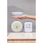 Northcity LED Lamba 3'lü Uzaktan Kumandalı Yapışkanlı Beyaz Işık - Kablosuz Ayarlanabilir Spot LED - 3 - 10 W