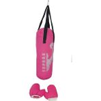 Northcity Pembe Boks Torbası Hediyeli Set - Eldivenli 4kg 50X20 cm - Karabinalı - Açık Pembe