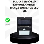 Northcity Solar Aydınlatma - Su Geçirmez IP65 Hareket Sensörlü 20 LED Bahçe Lambası