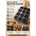 Northern Star ŞEKİLLİ METAL 12 Lİ MUFFİN KEK KALIBI