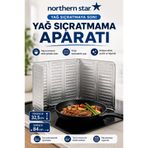 Northern Star Yağ Sıçratmaz Ocak Arkası Alüminyum Koruyucu, Piknik Tüpü Rüzgar Önle 84x32.5 Cm