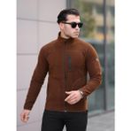 Northerner Erkek Şardonlu Kışlık Polar Hırka - 2XL - Kahverengi