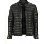 NorthFashion Erkek Siyah Slim Fit İçi Kürklü Su Geçirmez Şişme Deri Ceket & Mont - 031-Siyah