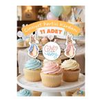 north&peak Peter Rabbit Temalı Baby Shower Cinsiyet Partisi Cupcake Süsü - 11 Adet- Boy or Girl