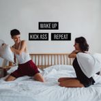 Northshire - Wake Up Kick Ass Repeat - Metal Poster Dekoratif Metal Dekor Duvar Tablo - Duvar Süsü