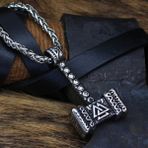 NorthShore Thor Çekiç Nordik Valknut Hammer Iskandinav Mitolojisi Mjollnir 316L Çelik Kolye