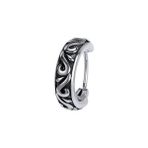 NorthShore Vintage Antika Tribal Oval Halka Geçirmeli 316L Erkek Çelik Küpe (Tekli)