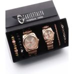 Northwatch Özel Kutulu, Takvimli Çift Saati, Isimli Çift Bileklik, Sevgili Kombini, Saat - Rose Gold