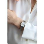 Northwatch Retro Vintage Gri Renk Metal Kordon Roma Rakamlı Dikdörtgen Kadın Kol Saati