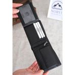 Norvi Leather Bozuk Para Gözlü Hakiki Deri Cüzdan Parlak Siyah 1032 Siyah