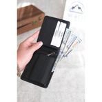 Norvi Leather Bozuk Para Gözlü Hakiki Deri Cüzdan Siyah Siyah