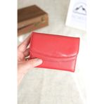 Norvi Leather Bozuk Para ve Bol Kartlık Bölmeli Hakiki Deri Küçük Kadın Cüzdanı Kırmızı