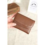 Norvi Leather Bozuk Para ve Bol Kartlık Bölmeli Hakiki Deri Küçük Kadın Cüzdanı Taba