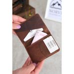 Norvi Leather Hakiki Deri Erkek Kartlık Cüzdan Fındık Rengi Fındık Rengi