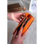 Norvi Leather Kadın Hakiki Deri Bol Kartlıklı Bozuk Para Gözlü Cüzdan 1228 - Turuncu