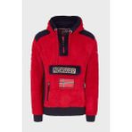 Norway Geographical Kapüşonlu Yarım Fermuarlı Outdoor Polar Sweat Erkek Sweat Gymclasssherco - Kırmızı - XL