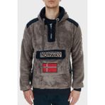Norway Geographical Kapüşonlu Yarım Fermuarlı Outdoor Polar Sweat Erkek Sweat Gymclasssherco - Koyu Gri