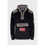 Norway Geographical Kapüşonlu Yarım Fermuarlı Outdoor Polar Sweat Erkek Sweat Gymclasssherco - Siyah