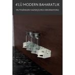 Nosa Mall Modern Baharatlık | Dolap, Duvar İçin Baharatlık | Baharatlık Standı | Baharat Tutucu | 1 Adet 4'lü