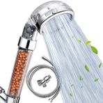 Nosame® Hortumlu Duş Başlığı, Filtre Filtrasyonu Yüksek Basınçlı Su Tasarrufu 3 Mod Fonksiyonlu Sprey Kuru Cilt ve Saçlar için Elde Taşınabilir Duş Başlıkları