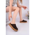 NOSEY SHOES BRENDA MODEL HAKİKİ DERİ KAHVERENGİ DELİKLİ KALIN TABAN KADIN TERLİK