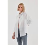 nosit Oversize Uzun Basic Gömlek - Beyaz